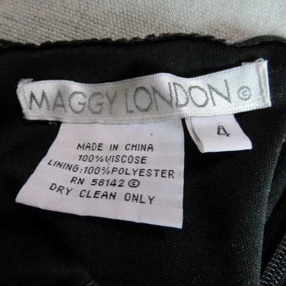 Maggy London Dress Womens Size 4 Black Red Floral Halter Sexy Flirty Tropical - Picture 2 of 10